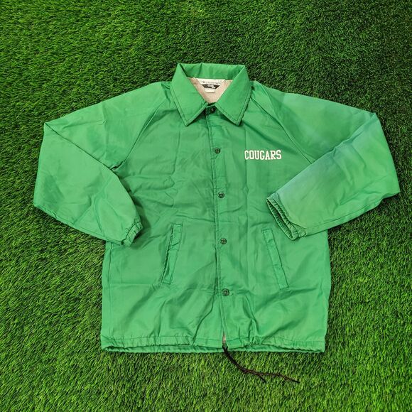 Vintage 80s Chalk-Line Coach Jacket Small 23x28 Green Cougars - Picture 2 of 16